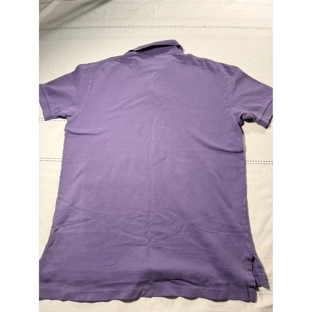 Polo Ralph Lauren Mens Purple Short Sleeve Cotton Pique Polo Shirt Size M Yellow
